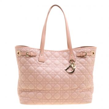 Pre Owned Dior Pink Coated Canvas Medium Panarea Shopper Tote