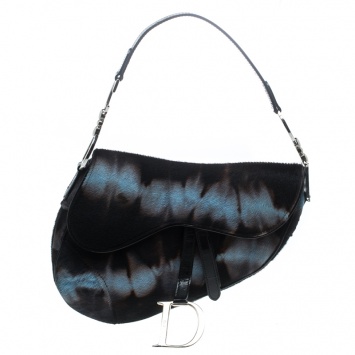 Pre Owned Dior Multicolor Calfhair Saddle Bag