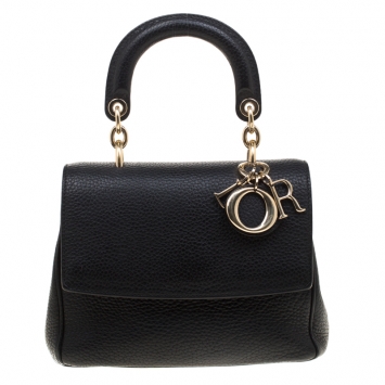 Pre Owned Dior Black Leather Mini Be Dior Top Handle Bag