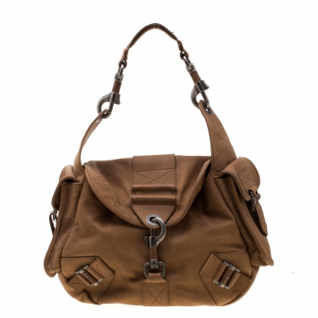 Pre Owned Dior Tan Leather Rebelle Hobo