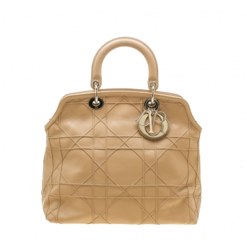 Pre Owned Dior Beige Cannage Leather Granville Tote