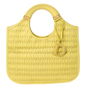 Pre Owned Dior Yellow Leather Diorita Hobo       