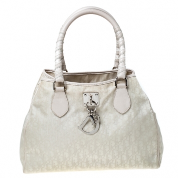 Pre Owned Dior Beige Canvas and Leather Diorissimo Tote 