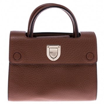 Pre Owned Dior Tan Pebbled Leather Mini Diorever Tote