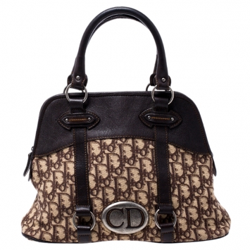 مملوكة مسبقًا Dior Beige/Brown Diorissimo Canvas and Leather Satchel