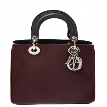 Pre Owned Dior Tri Color Leather Mini Diorissimo Tote