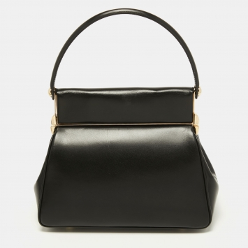 Pre Owned Dior Black Leather Babe Vanity Top Handle Bag