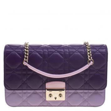 Pre Owned Dior Tri Color Cannage Leather Miss Dior Promenade Pouch