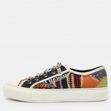 Pre Owned Dior Multicolor Canvas Walk'n'Dior Sneakers Size 38.5