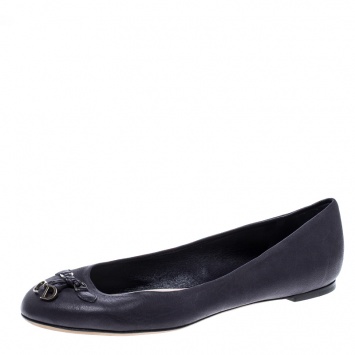 Pre Owned Dior Blue Leather Ballet Flats Size 39