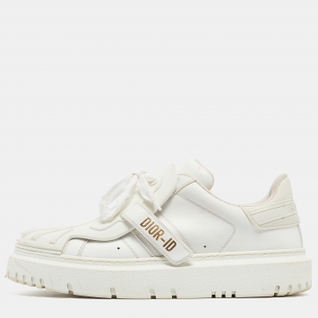 Pre Owned Dior White Leather Dior ID Low Top Sneakers Size 39