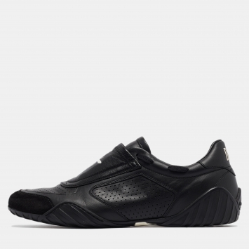 Pre Owned Dior Black Leather and Suede Low Top Sneakers Size 38