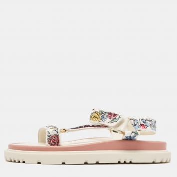 Pre Owned Dior Multicolor Floral Print Canvas D-Wave Sandals Size 40