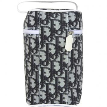 Pre Owned Dior White/Black Trotter Canvas No. 2 Pouch 