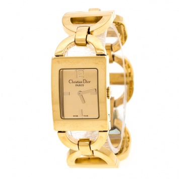 Pre Owned Dior Gold Plated Stainless Steel Malice D78-159 Women's Wristwatch 19 mm