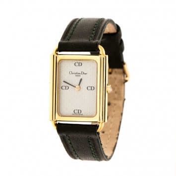 Pre Owned Christian Dior Light Grey Gold Plated 58.122.2 Women's Wristwatch 20 mm