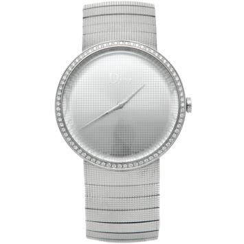 Pre Owned Dior Silver Stainless Steel La D De Dior Diamond Watch 38MM