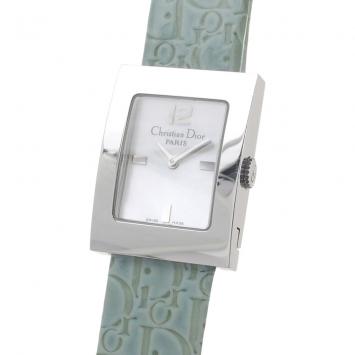Pre Owned Dior White Stainless Steel Oblique Malice Women's Wristwatch 25 x 19 MM 