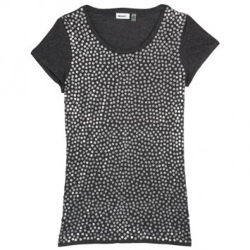 Pre Owned DKNY Grey Sequin T-Shirt S