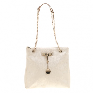 Pre Owned Dkny Cream Leather Crossbody Bag
