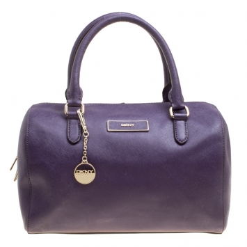 Pre Owned DKNY Purple  Leather Satchel