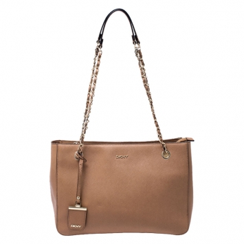 مملوكة مسبقًا DKNY Brown Leather Bryant Park Tote