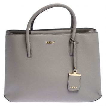 Pre Owned DKNY Grey Leather Bryant Park Tote