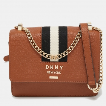 Pre Owned DKNY Brown Leather Liza Crossbody Bag