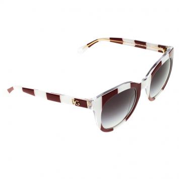 Pre Owned Dolce and Gabbana Red/White DG4249 Striped Sunglasses