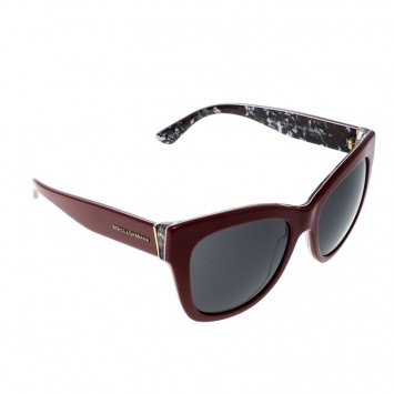 Pre Owned Dolce and Gabbana Red/Black DG 4270 Butterfly Sunglasses