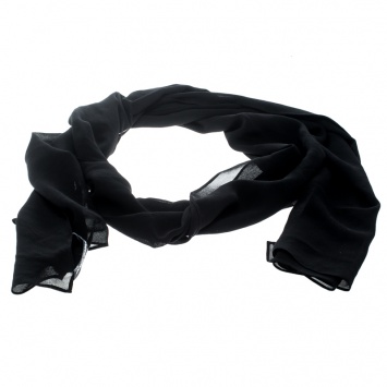 Pre Owned Dolce and Gabbana Black Silk Georgette Scarf