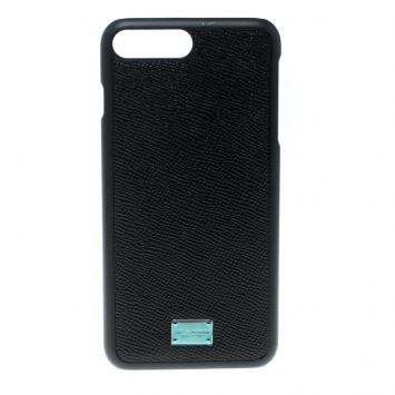 Pre Owned Dolce & Gabbana Black Leather IPhone 7+ Case
