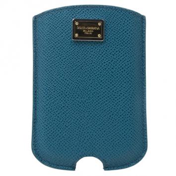Pre Owned Dolce and Gabbana Blue Dauphine Leather Blackberry Cover