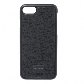 Pre Owned Dolce & Gabbana Black Leather iPhone 7/8 Case