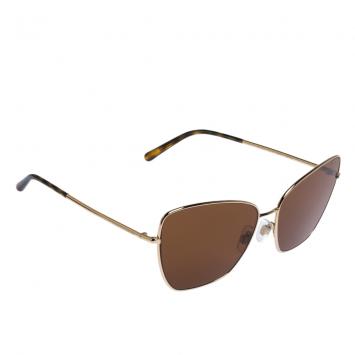 Pre Owned Dolce & Gabbana Brown/Gold DG2208 Sunglasses