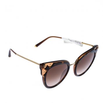Pre Owned Dolce & Gabbana Havana/Brown Gradient DG4340 Sunglasses