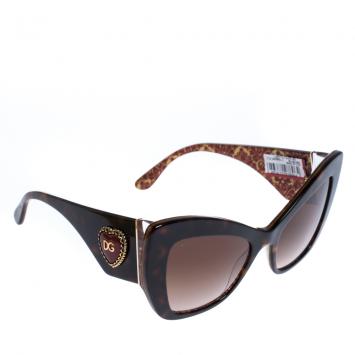 Pre Owned Dolce & Gabbana Brown Gradient/Havana DG4349 Sunglasses
