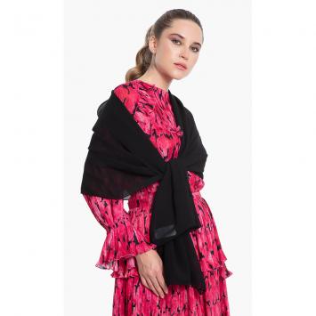 Pre Owned Dolce & Gabbana Black Solid Scarf Plate