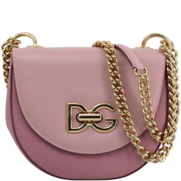 Pre Owned Dolce & Gabbana Pink Leather Media Wifi Shoulder Bag