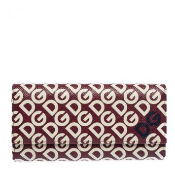 Pre Owned Dolce & Gabbana Multicolor DG Mania Print Leather Continental Wallet