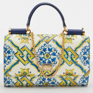 مملوكة مسبقًا Dolce & Gabbana Multicolor Leather Miss Sicily Von Wallet On Chain
