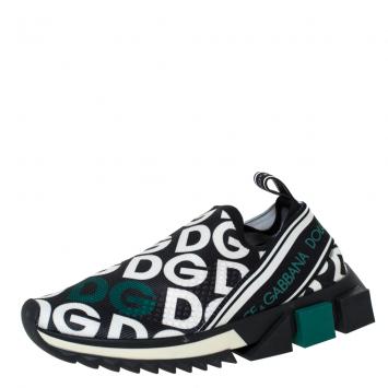 Pre Owned Dolce & Gabbana Multicolor DG Mania Print Stretch Mesh Slip On Sneakers Size 36