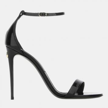 Pre Owned Dolce & Gabbana Black Amber Sandals Size EU 36