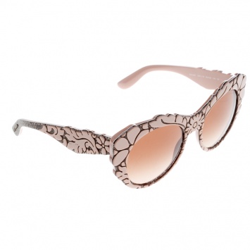 Pre Owned Dolce and Gabbana Pink/Brown Gradient DG4267 Brocade Cat Eye Sunglasses