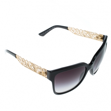 Pre Owned Dolce & Gabbana Black Gradient DG 4212 Filigree Cat Eye Sunglasses