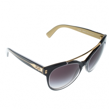 Pre Owned Dolce & Gabbana Balck/Gold Gradient DG 4280 Oversized Sunglasses