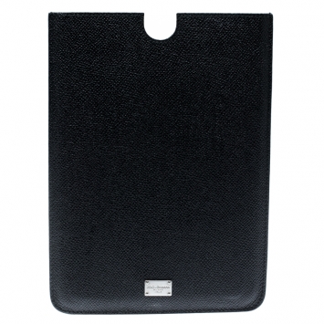 Pre Owned Dolce and Gabbana Black Leather iPad Mini Case