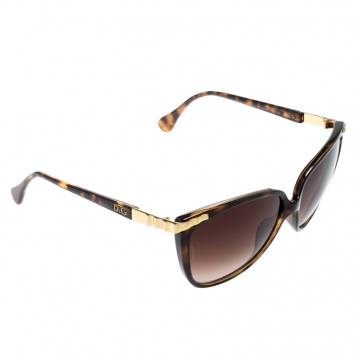 Pre Owned Dolce and Gabbana Havana/Brown Gradient DD 8096 Cat Eye Sunglasses