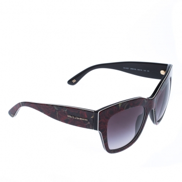 Pre Owned Dolce & Gabbana Floral/ Grey Gradient DG 4231 Wayfarer Sunglasses