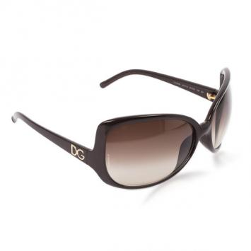 Pre Owned Dolce and Gabbana Brown Oversized Square Sunglasses